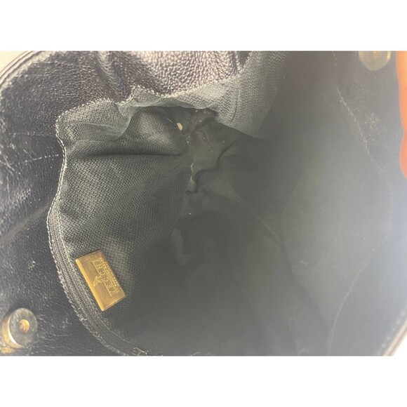 De Vecchi Hamilton Hodge Vintage Black Leather Shoulder Hobo Bag 80s Pebbled - Picture 10 of 12